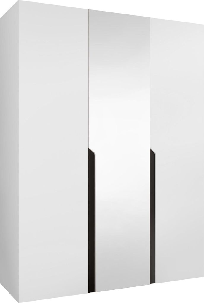 MIRJAN24 Kleiderschrank Mila 2 150 mit Spiegel, Schlafzimmer, Kleiderschrank, mit drei Drehturen und mit zwei Kleiderstange, Modern, Garderobenschr...