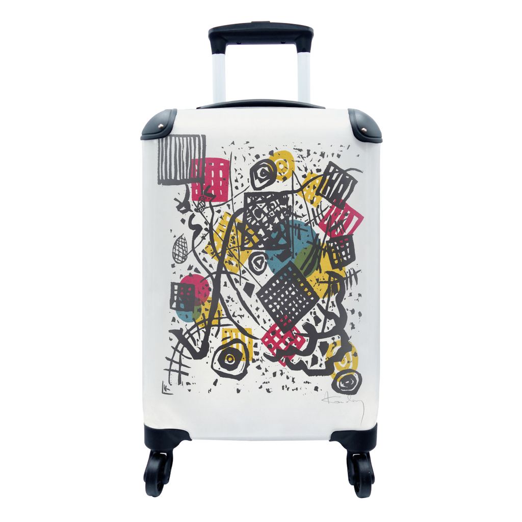 MuchoWow Koffer Handgepäck Trolley Rollkoffer Kleine Reisekoffer mit 4 Rollen - Kleine Welten - Kandinsky - Cabin Size < 55x40x23 cm & 55x40x20 ...