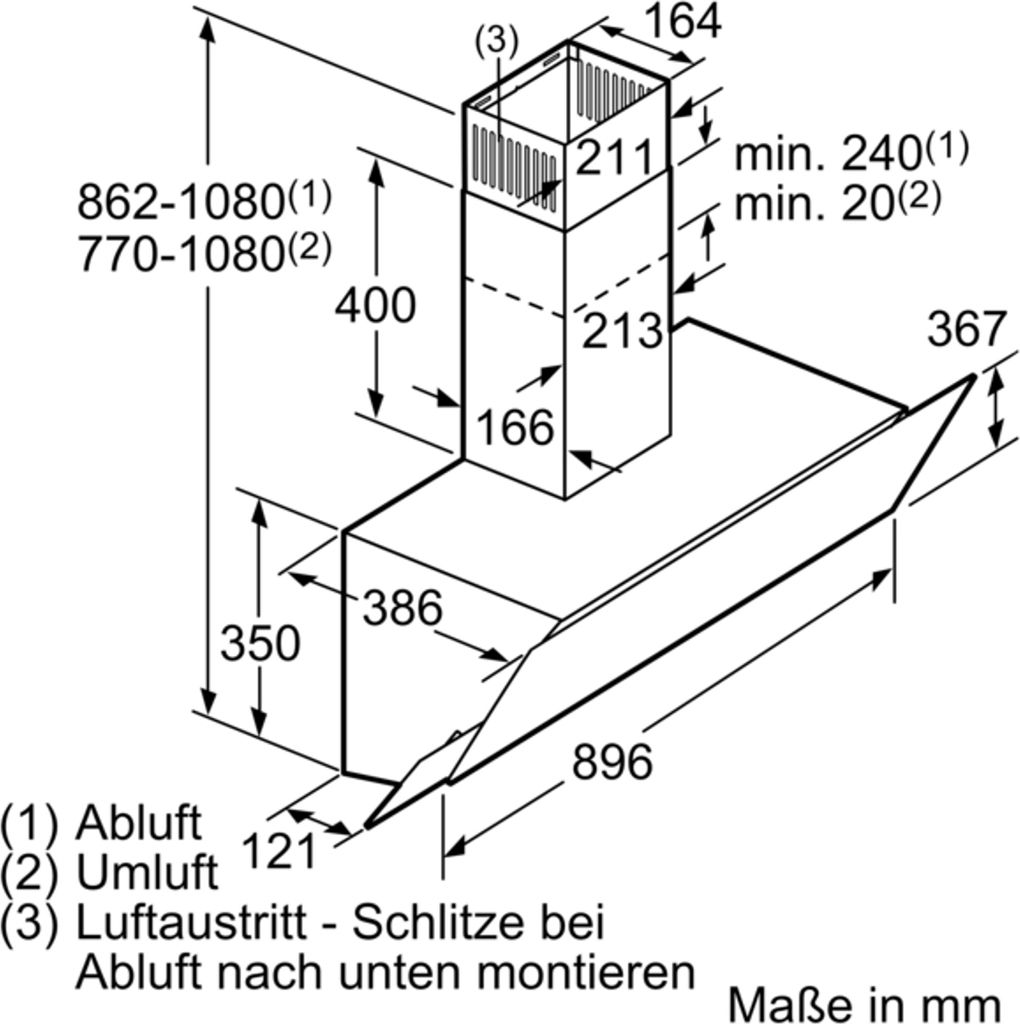 Siemens Kopffreihaube LC95KA670 - iQ100, schwarz, 90 cm Produktbild 6
