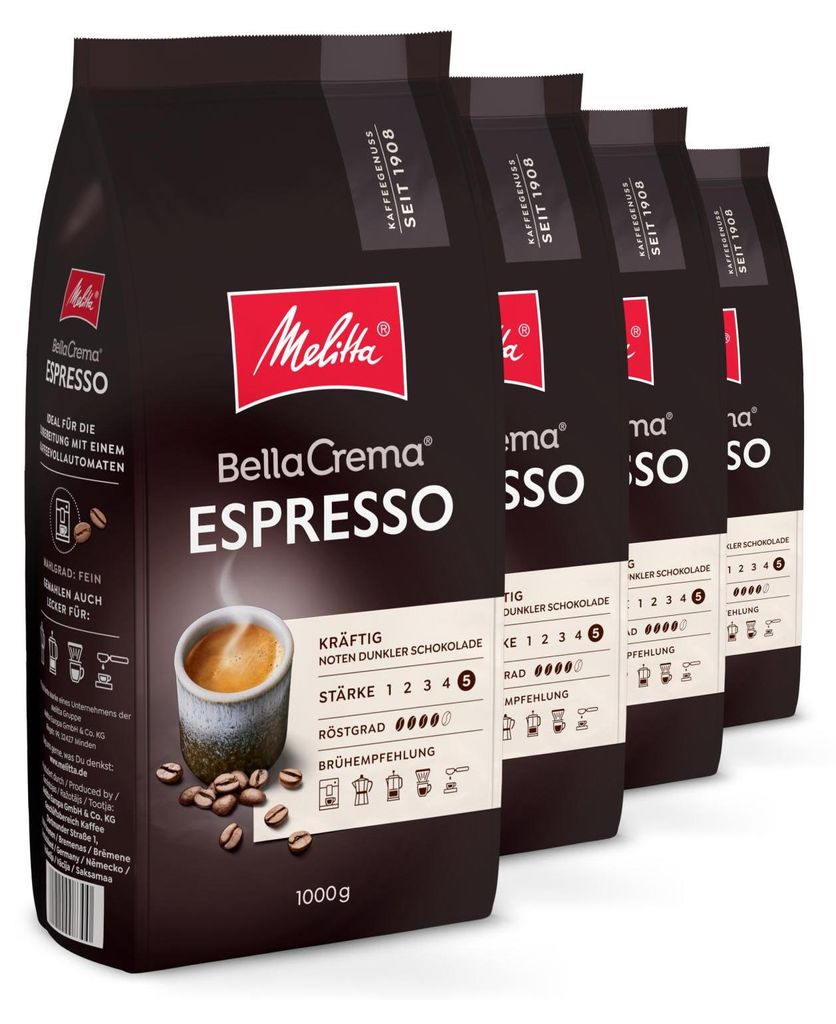 Melitta BellaCrema Espresso Kaffee-Bohnen, für Produktbild 