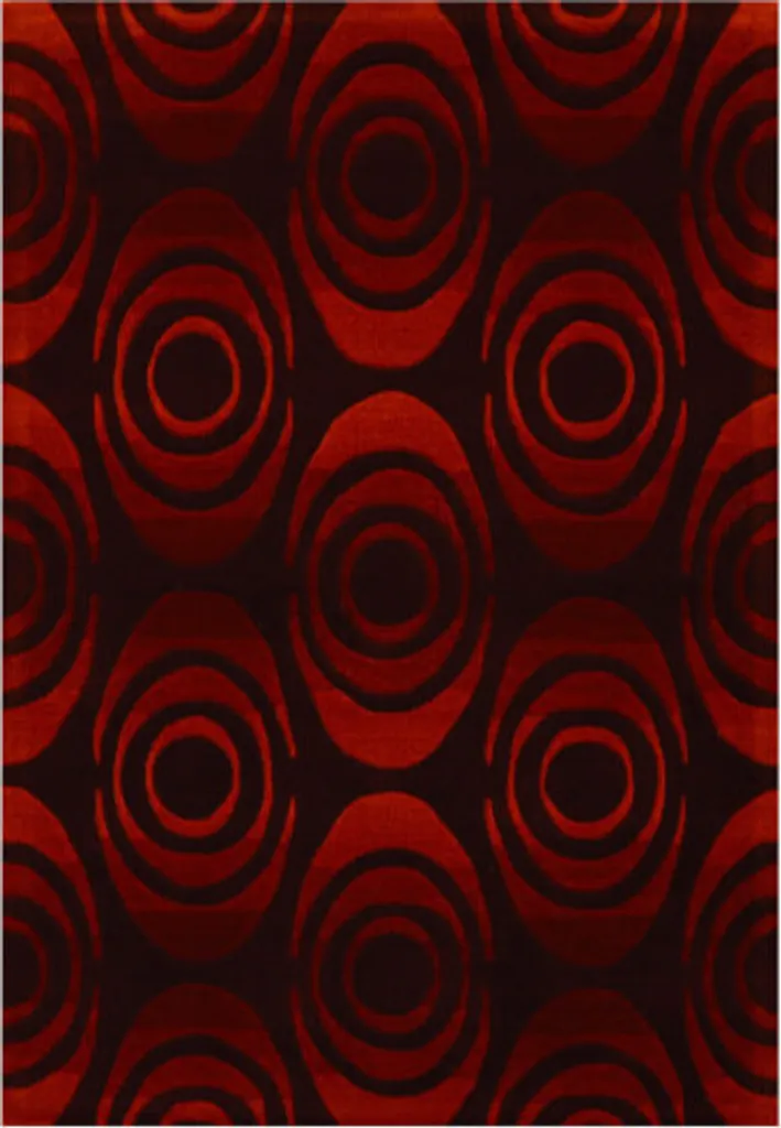 Tapis design Pluto 1013-01 aux couleurs violet rouge en 170x240 cm