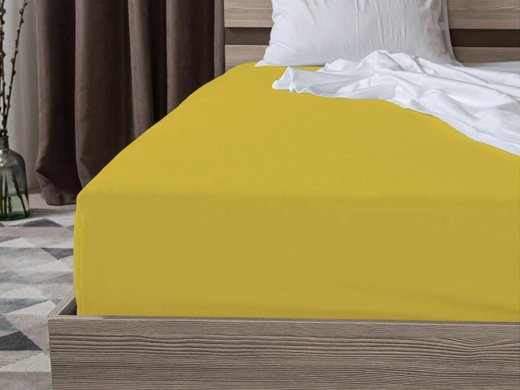 Spannbettlaken EXCLUSIVE Gelb 160 x 200 cm Produktbild 
