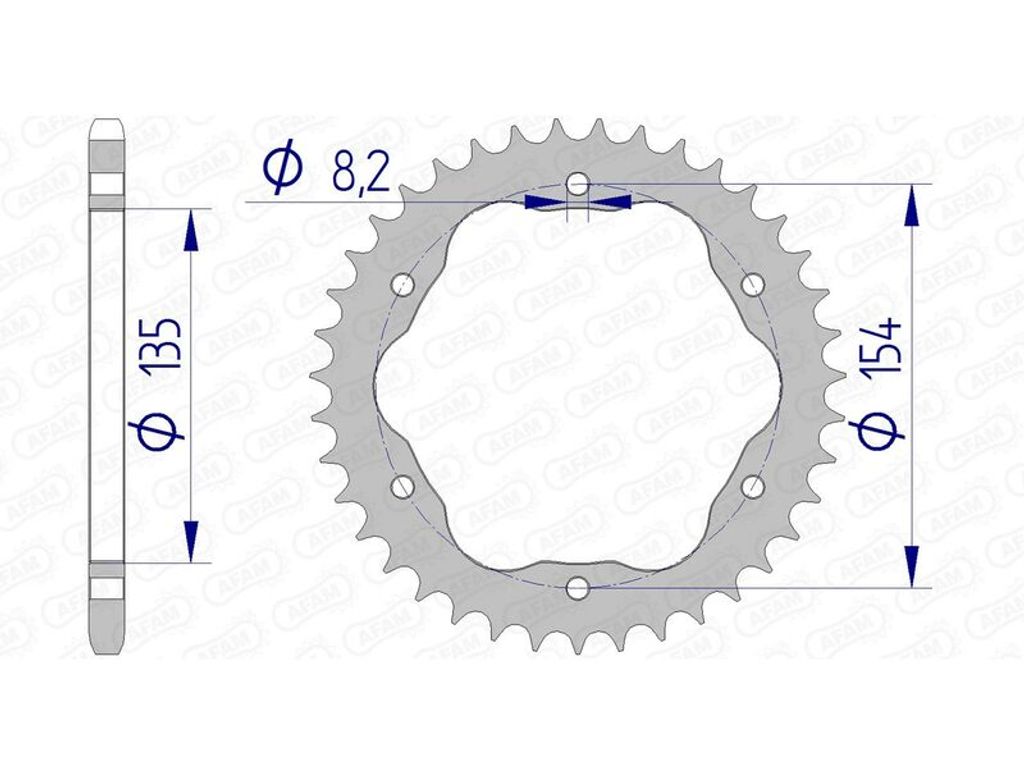 AFAM Kettenrad Alu Standard Alu Standard - 520 - Produktbild 