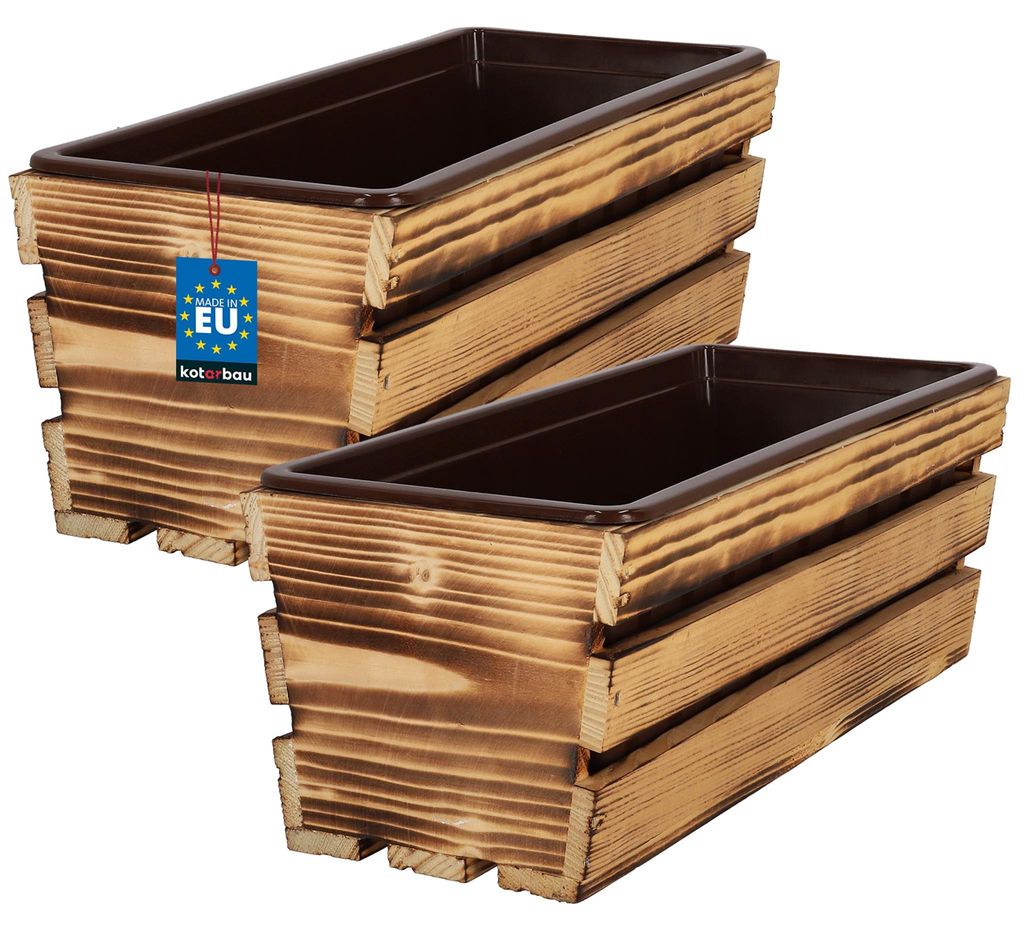 KOTARBAU® 2er Set Blumenkasten für Balkon 40x18x15cm Produktbild 