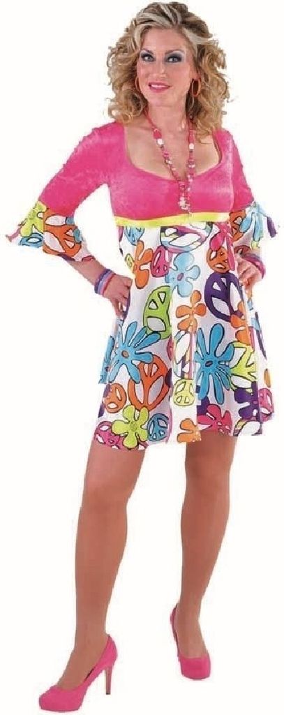 M214125-M-A Damen Hippy Kleid Partykostüm Gr.M