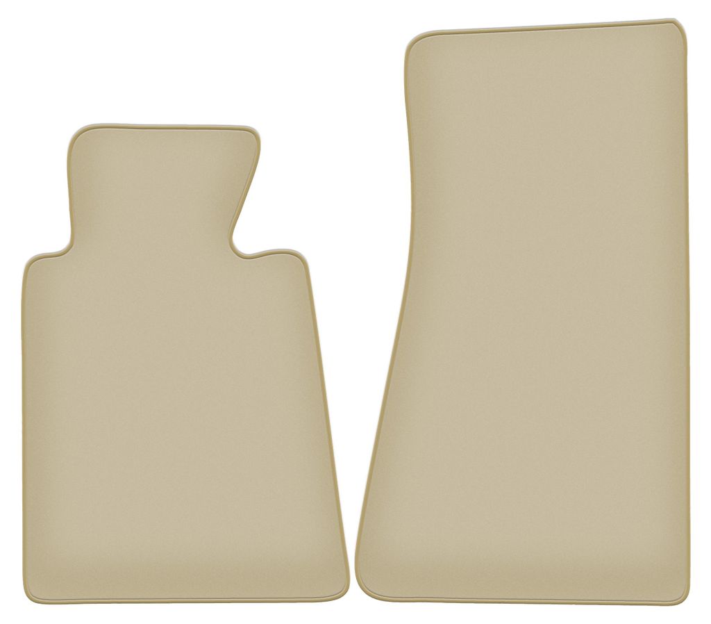 Velours-Fußmatten Vorne PREMIUM beige passend für BMW 5 E34 (1988-1994, Limousine, Kombi, Touring) – mit Befestigungen – passgenau