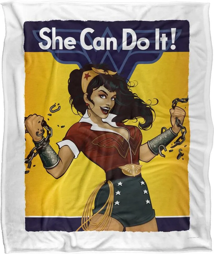 Couverture Wonder Woman TV19320 Douceur Premium She Can Do It Plaid