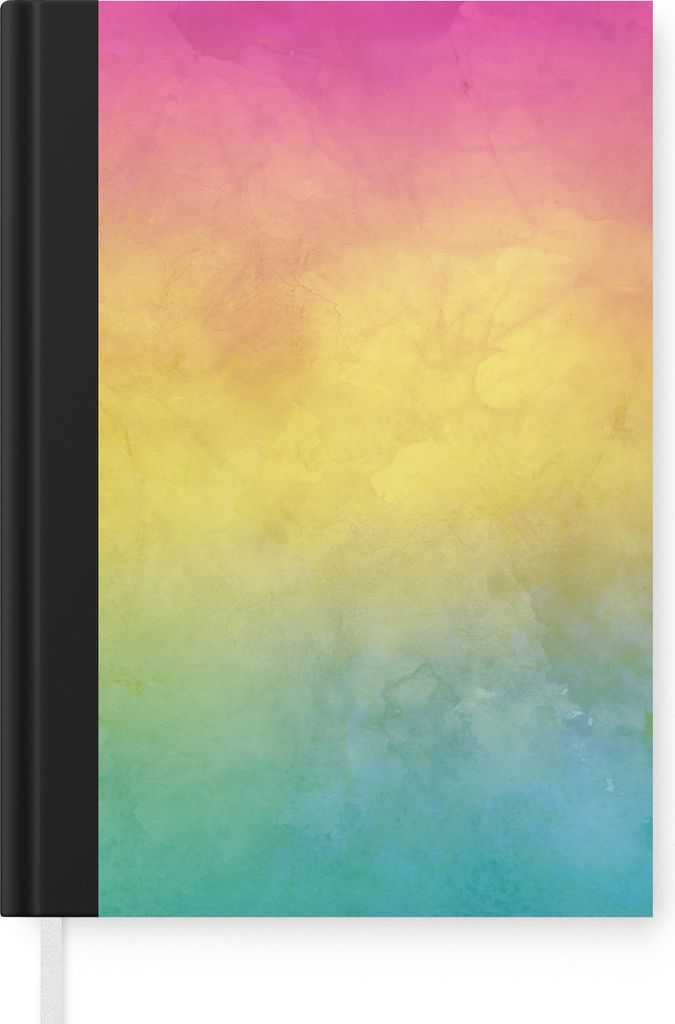 MuchoWow Notizbuch Tagebuch Haushaltsbuch Notebook A5 Aquarell - Abstrakt - Regenbogen - Notizblock - Notizheft - Notebook - Schreibblock - Papier