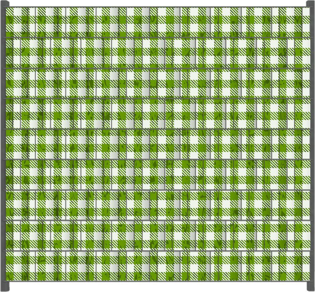 Wallario Zaunsichtschutz mit Motiv Muster einer Tischdecke in grün und weiß kariert für Ein- und Doppelstabmatten Zäune in der Größe 200 x 18...