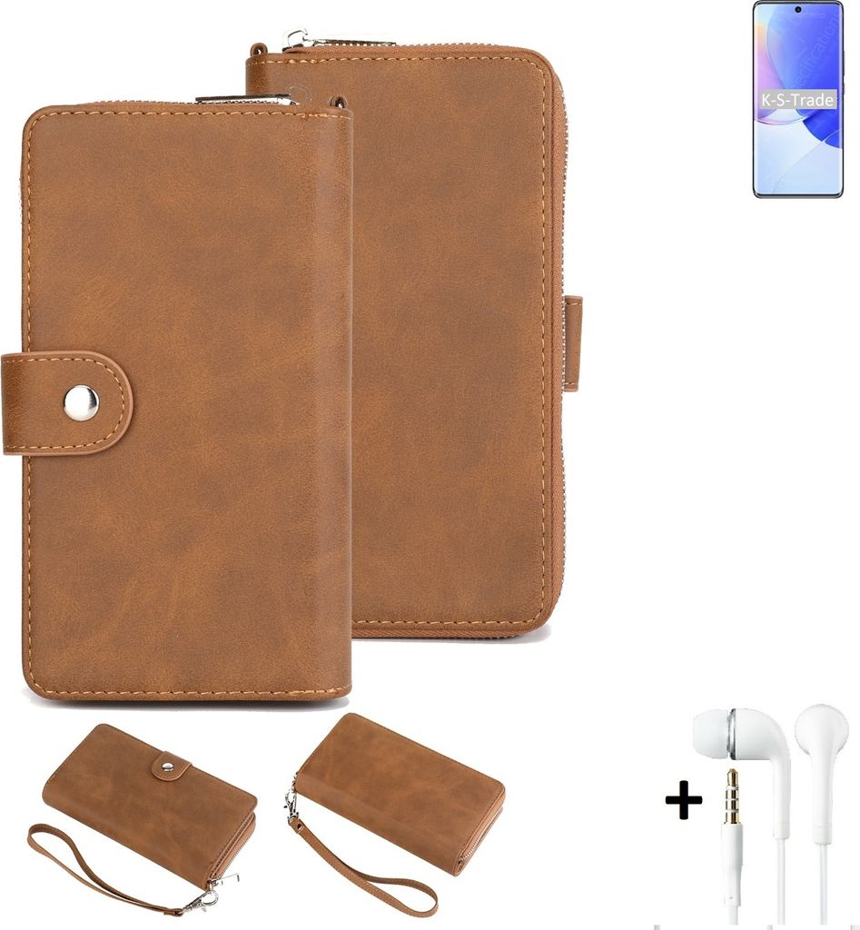 K-S-Trade 2in1 Handyhülle kompatibel mit Huawei nova 9 + Kopfhörer Schutzhülle & Portemonnee Schutzhülle Tasche Handytasche Case Etui Geldbörse