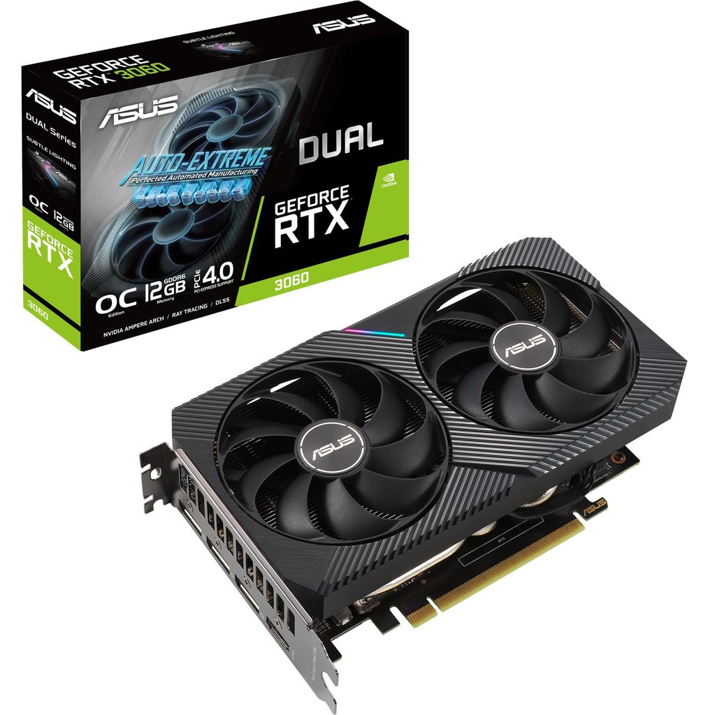 ASUS Dual -RTX3060-O12G-V2 NVIDIA GeForce RTX 3060 12 Go Image du produit 