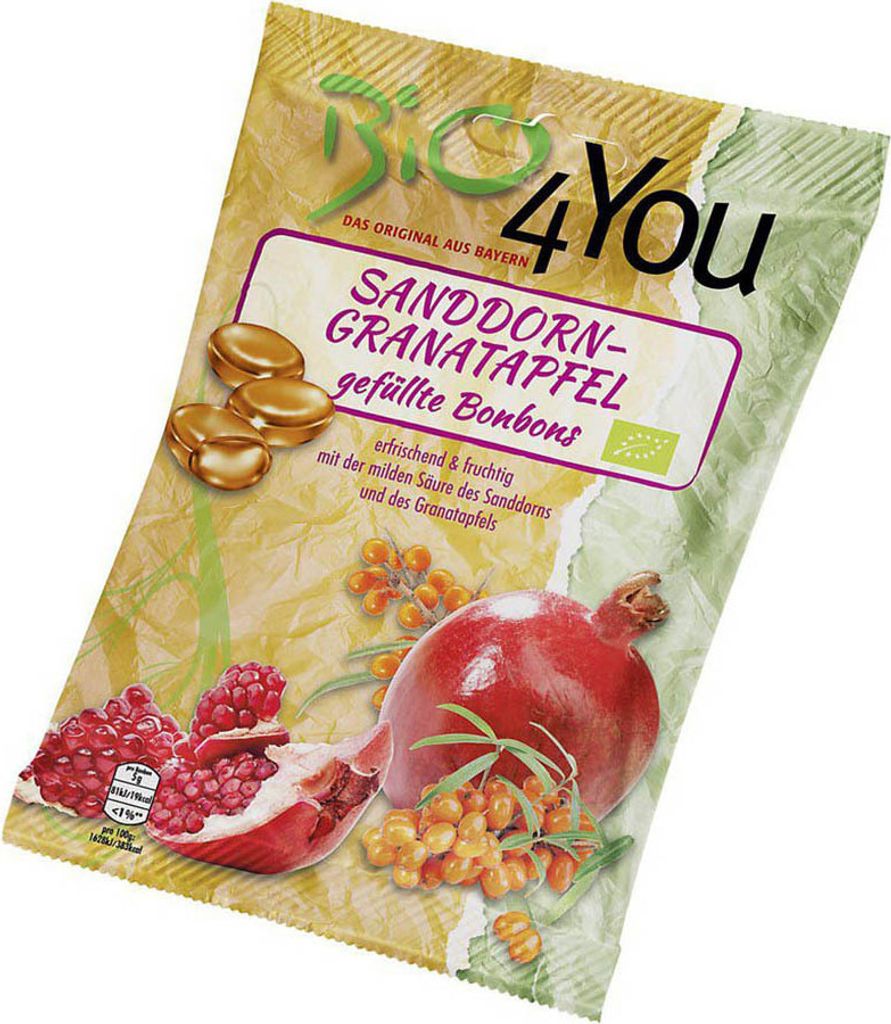 gefüllte Bonbons - Sanddorn-Granatapfel 75g Produktbild 