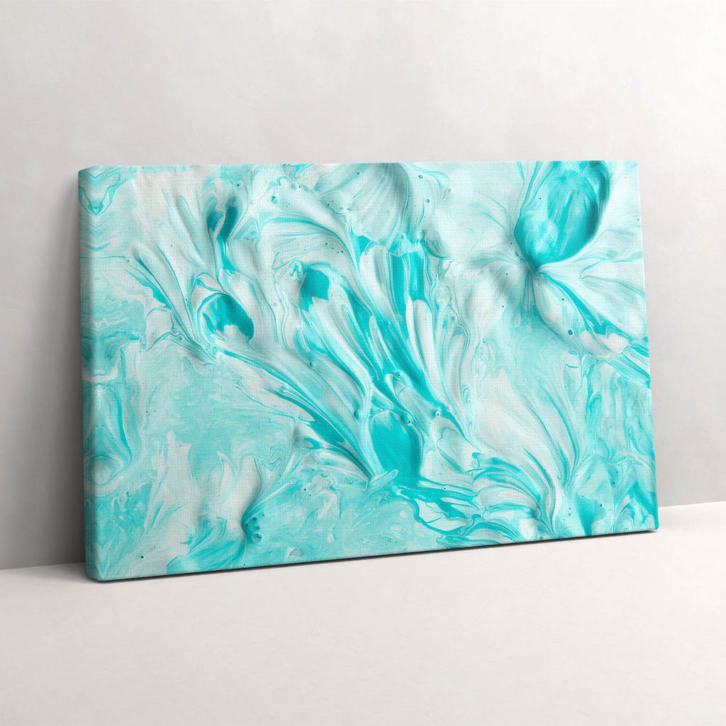 Abstrakte blaue Tapete – Leinwandbild Wandbild – 60x40 cm – Leinwandbilder – Wandbilder – Schlafzimmer – Flur