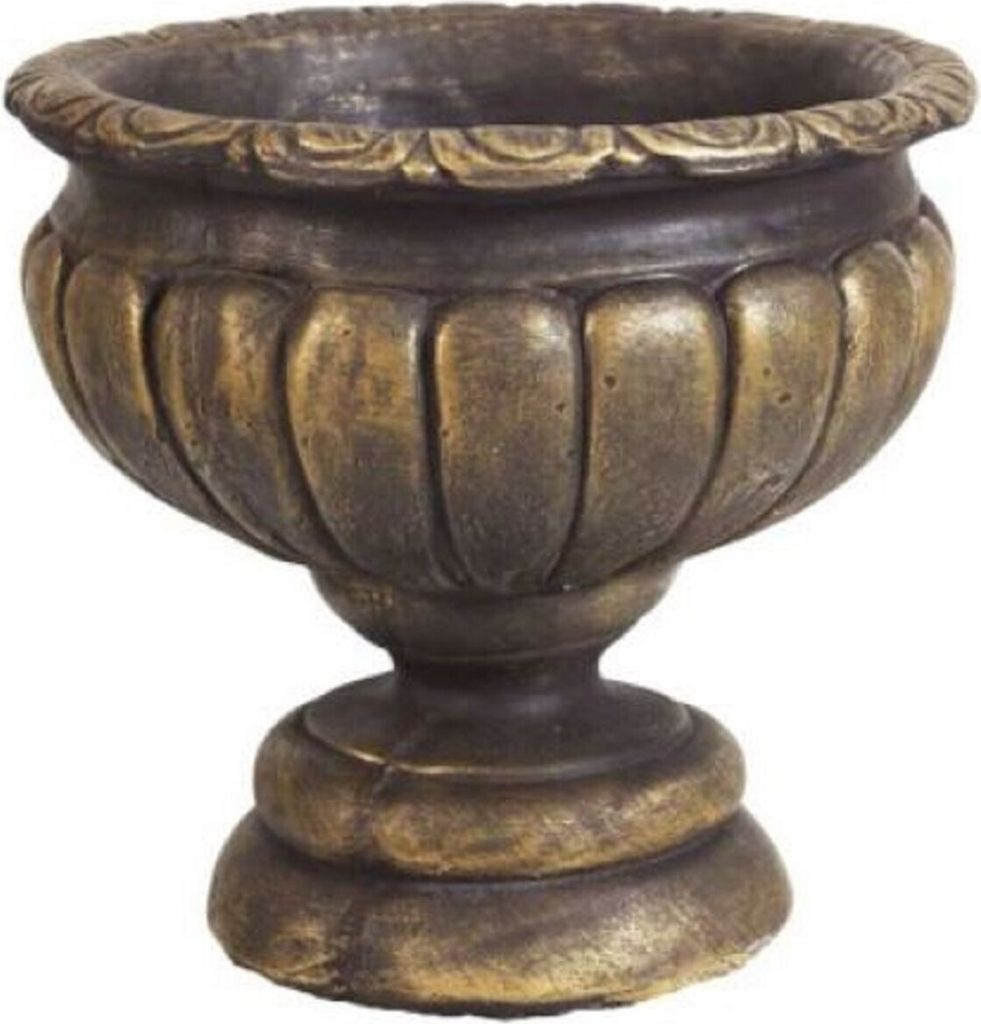 Casa Padrino Barock Blumentopf Antik Gold Ø 43 x H. 41 cm