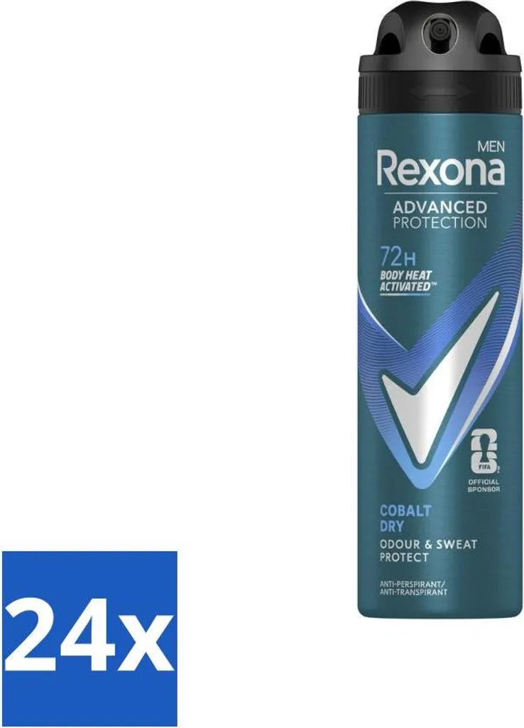 Stock 24x Rexona Men Cobalt Dry - Deodorante Sportivo 150ml Massima Tenuta