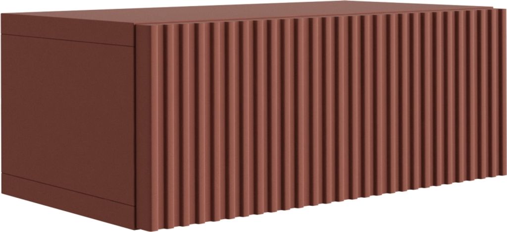 Comodino sospeso con cassetto, frontale scanalato, color Immagine del prodotto 