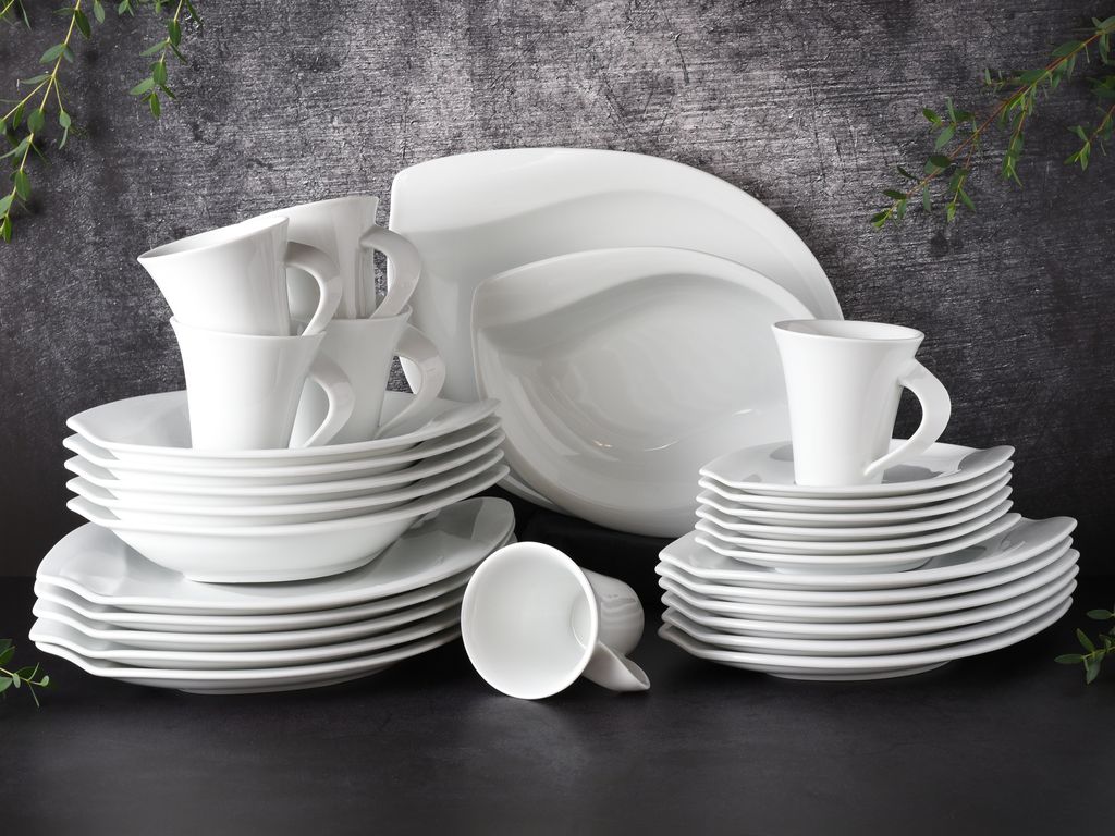 CreaTable, 14742, Acacia Weiss, Kombiservice 30-tlg