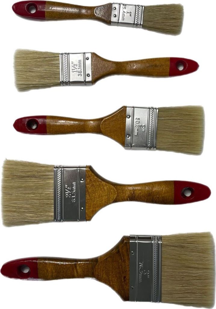15 tlg Set Flachpinsel 25/38/50/63/75mm je 3 Lackierpinsel Malerpinsel Pinselset