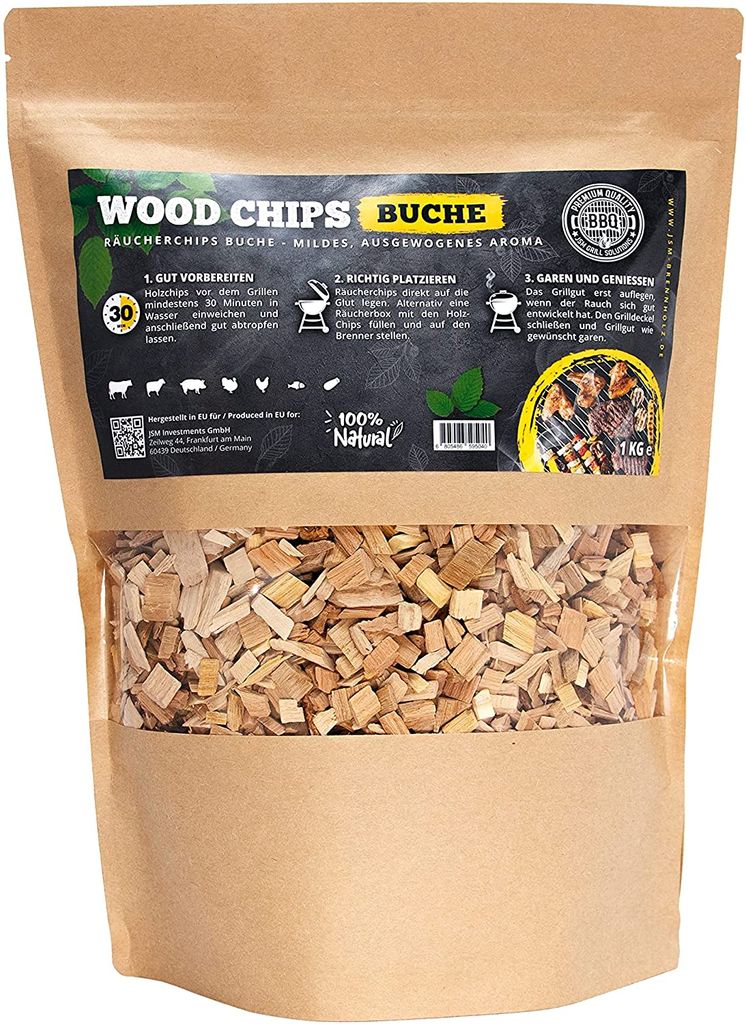4 Liter Räucherchips für Grill und Smoker BBQ Buche Wood Chips 