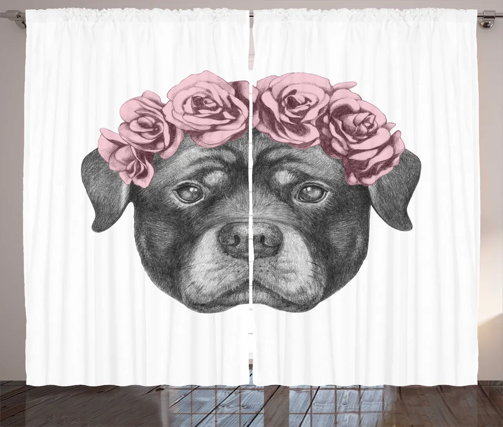 Tenda Rustica ABAKUHAUS Cane e Rose: Eleganza Grigio e Rose Secche