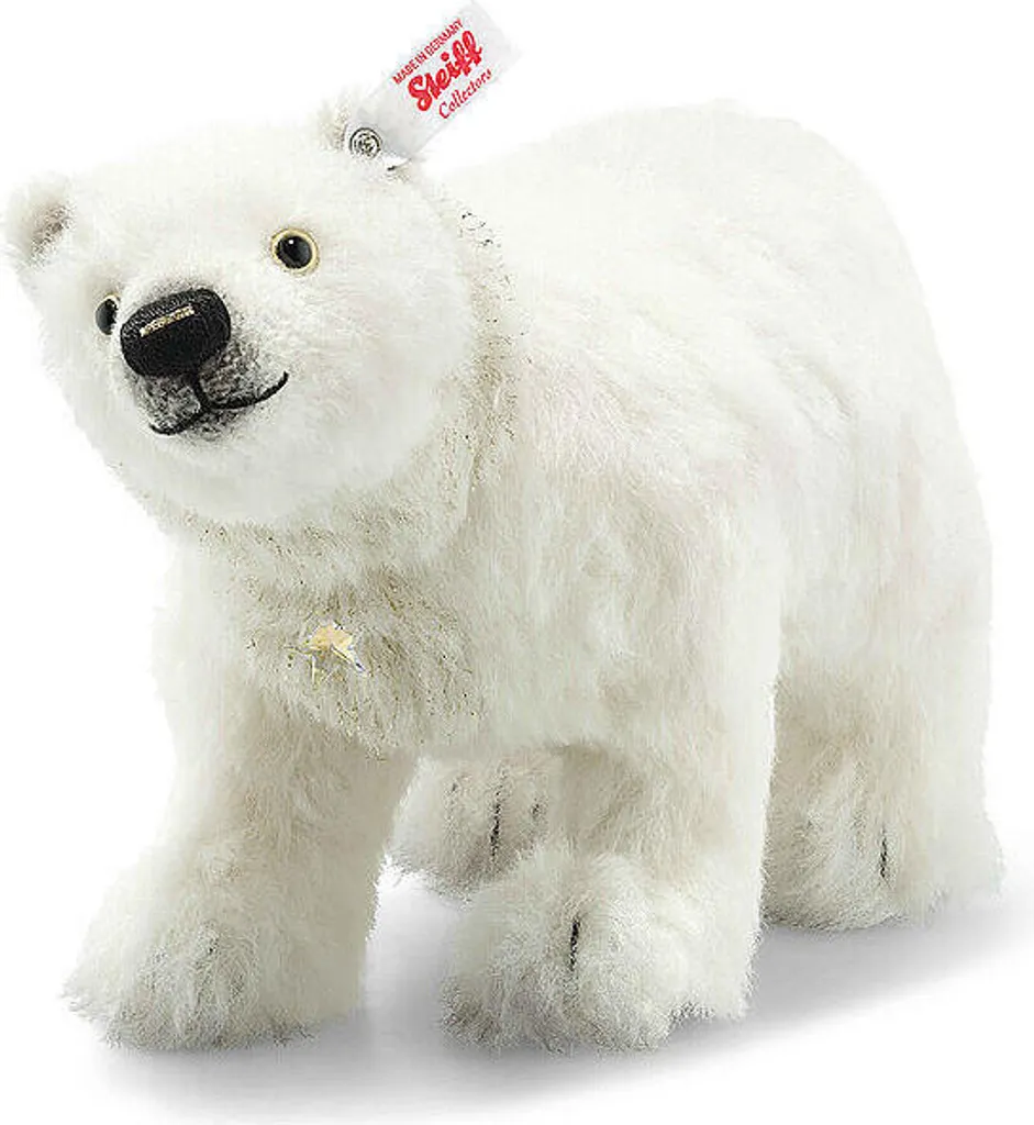 Ours polaire Steiff en peluche blanche douce et cristaux Swarovski chic