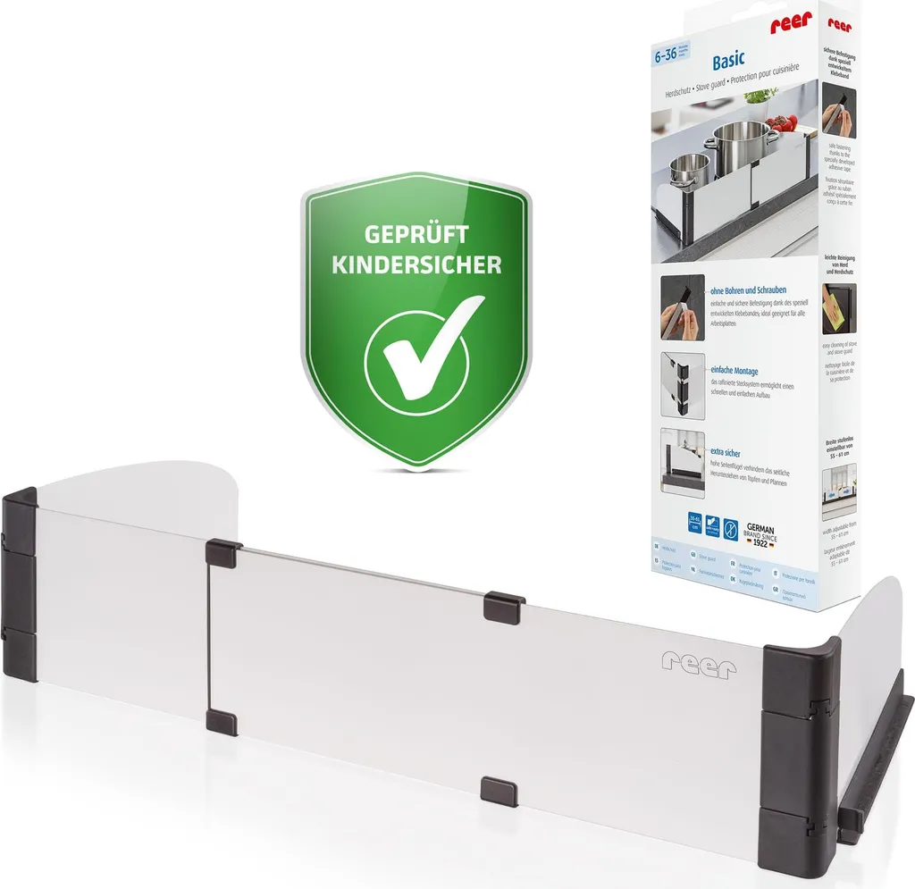 Barrière sécurité cuisinière extensible reer évitant les brûlures de bébé