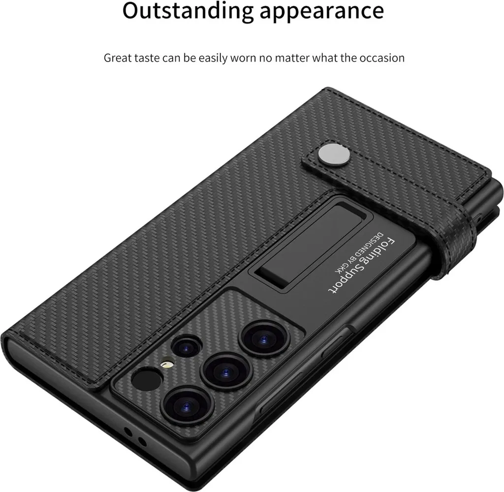 Cover Portafoglio Samsung S25 Ultra MagSafe GKK - TPU e Pelle Nera - 3