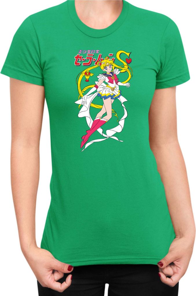 Damen T-Shirt Manga Japan Anime Comics Animation Sailor Anime Manga Moon 0020, Lady L / Grün