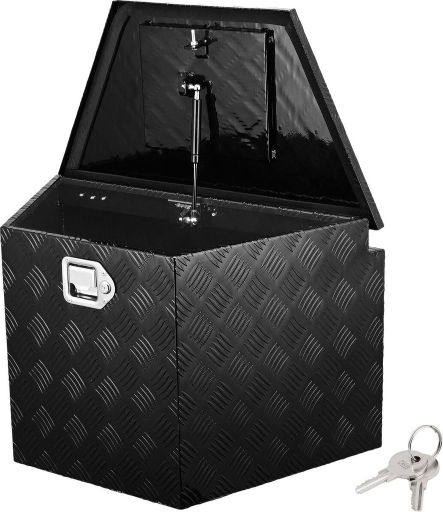 Anhänger-Deichselbox, Werkzeugkasten aus Aluminiumlegierung mit Riffelblech, robuste Anhänger-Aufbewahrungsbox mit Schloss und Schlüsseln, Utili...