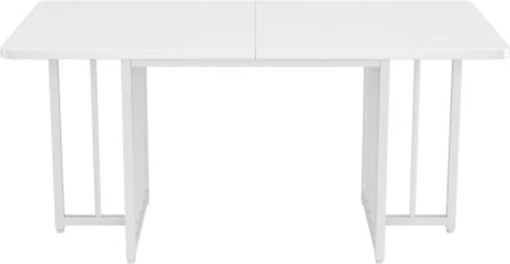 Table massive blanche stable et facile à installer 158 x 76 cm AIORBER