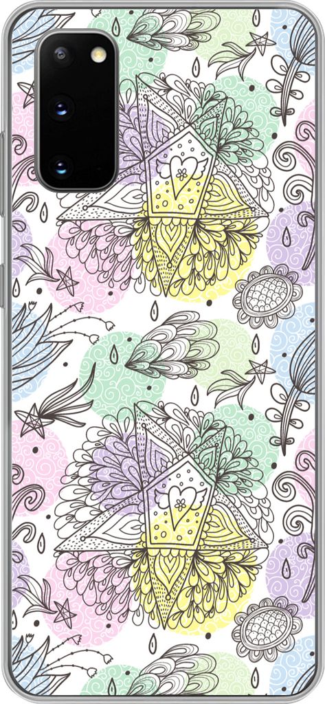 MuchoWow Handyhülle Schutzhülle Hülle für Telefoonhoesje Samsung Galaxy S20 Mädchen - Blumen - Sterne - Muster - Mädchen - Kinder - Kinder ...
