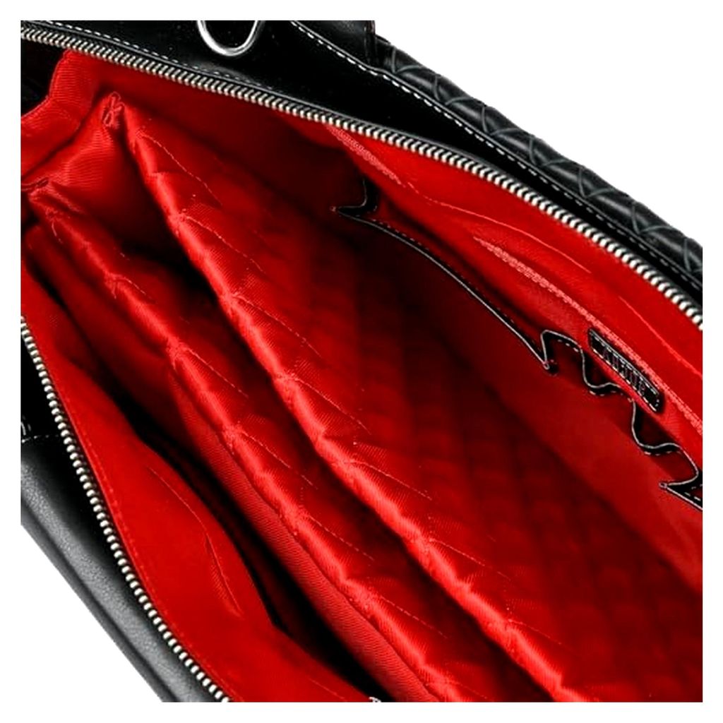 Laptoptasche für Damen aus Nappaleder, schwarz, mit herausnehmbarem Laptopfach, 15,6 Zoll, 2 Geheimfächer, Trolleyschlaufe, RFID-Schutz