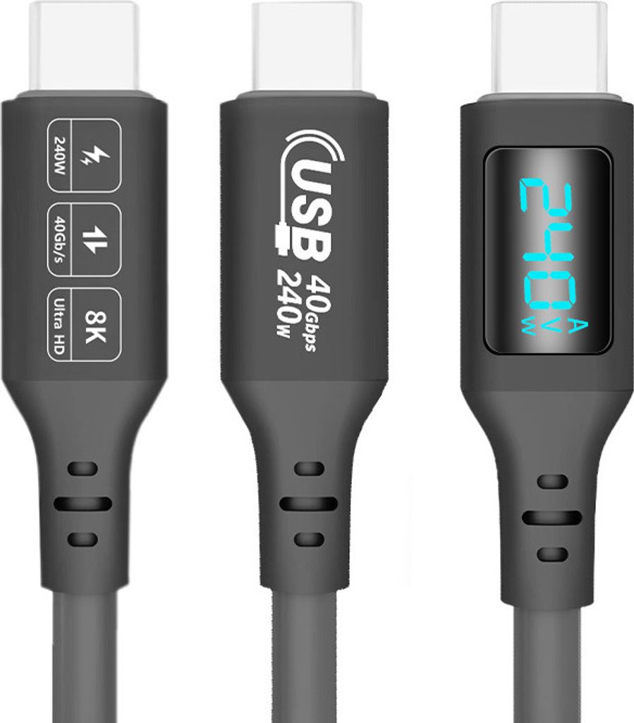 INF 240W USB4 Digitalanzeige-Kabel - 40Gbps Daten & 8K Video 0,5 m