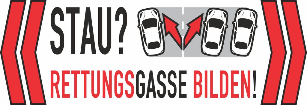 Aufkleber 'STAU? RETTUNGSGASSE BILDEN!' 40 x 107 mm