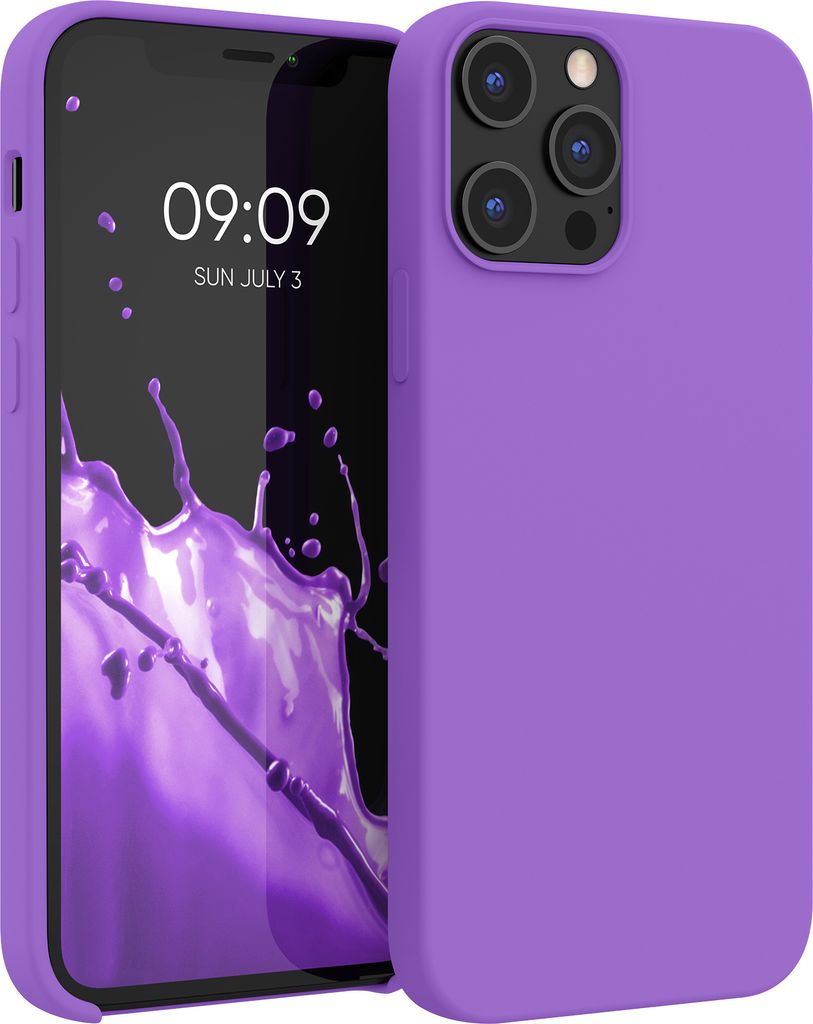 kwmobile Handyhülle für iPhone 12 Pro Max Hülle, für iPhone 12 Pro Max Case - Hülle Silikon - kabelloses Laden - Orchidee Lila