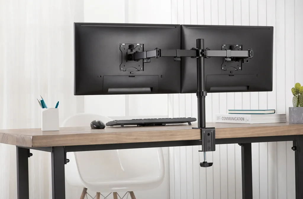 Support d'écran double fixation stable DIGITUS pour moniteurs 15-32" - 2