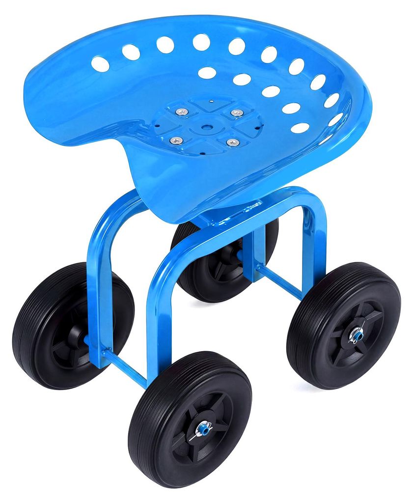 COSTWAY: sgabello da giardino girevole a 360° con rotelle, Immagine del prodotto 