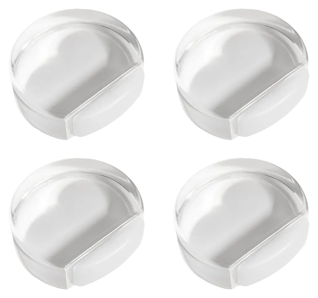 Butée de porte autocollante transparente en forme de D - Lot de 4 pièces