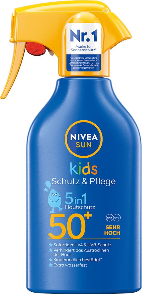 NIVEA SUN Kids Schutz & Pflege 5in1 Hautschutz LSF 50+ Sunscreen with Bio-Almond Oil 250ml