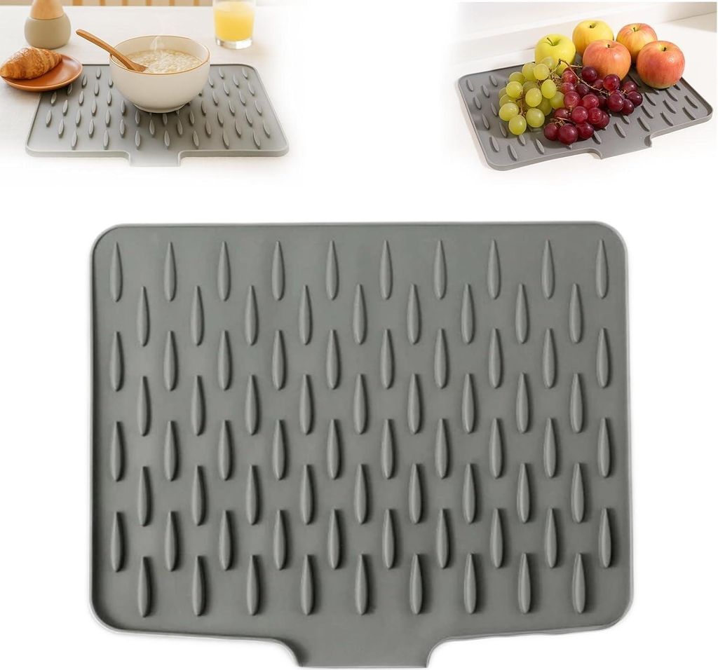Silikon-Abtropfmatte – rutschfeste Silikon-Abtropfmatte, rutschfeste Geschirrabtropfmatte, Silikon-Küchenmatte, Geschirrmatte, hitzebeständige ...
