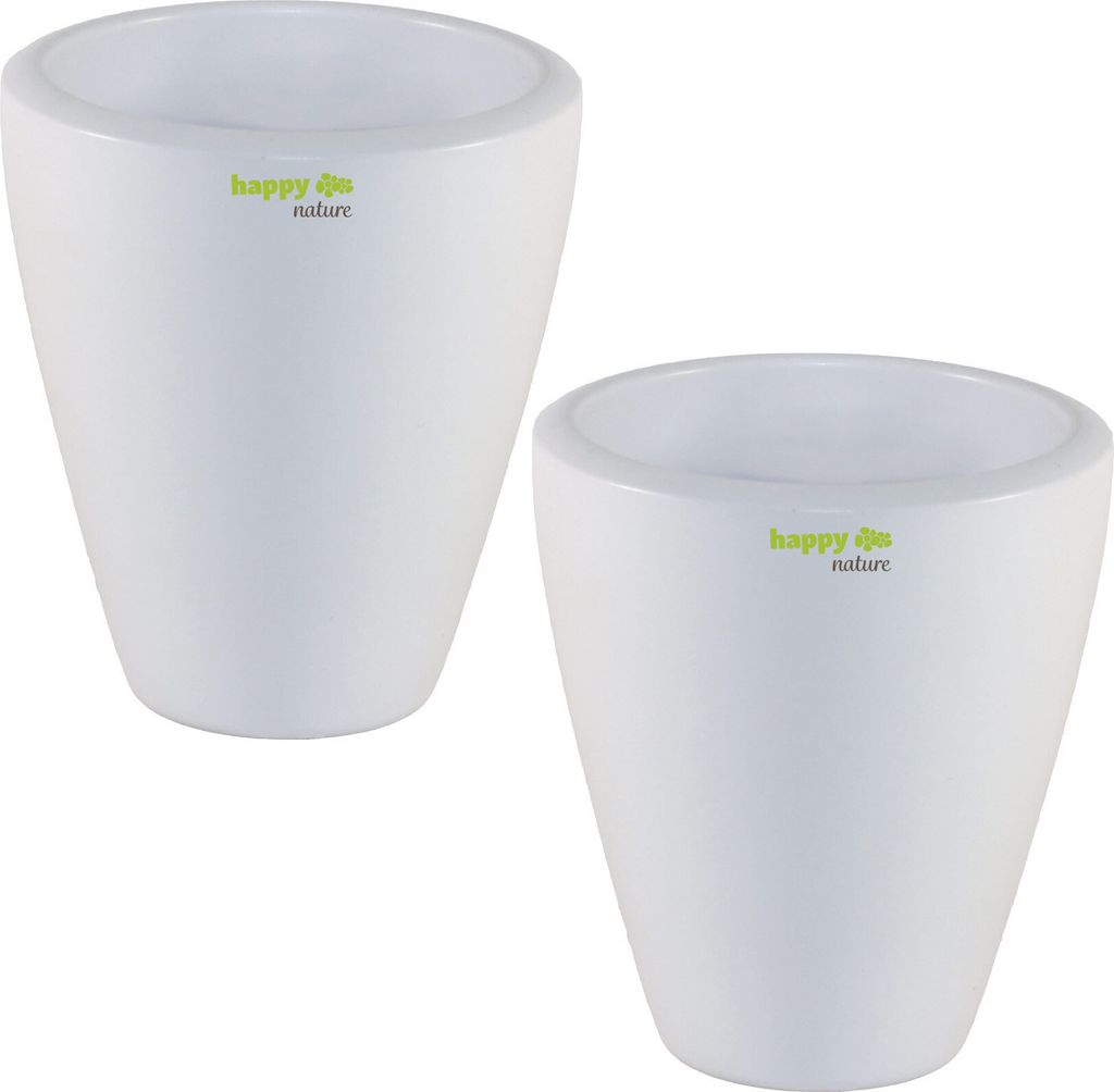 Set2 2 Keramik Blumentopf Rhodos für Orchideen weiss H 17 Produktbild 