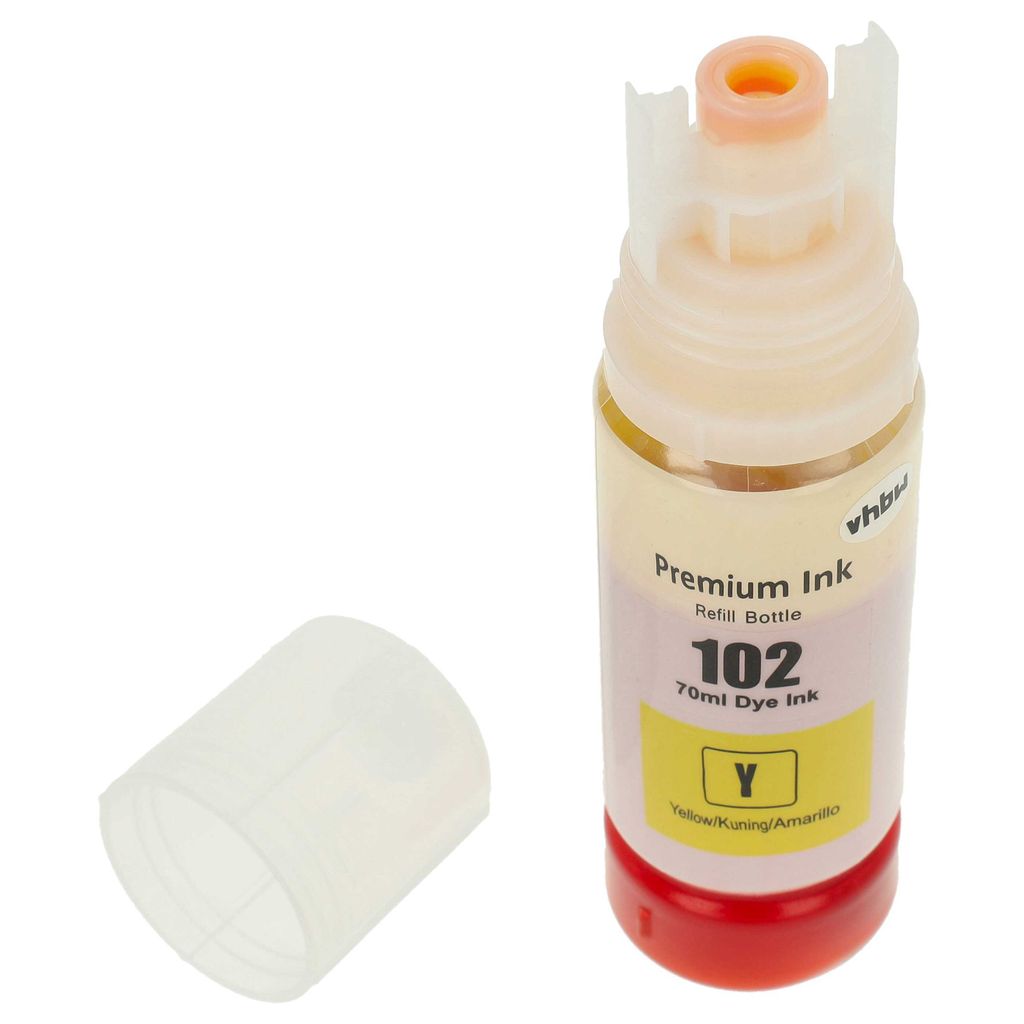 vhbw Nachfülltinte kompatibel mit Epson ET-2700, ET-2714, ET-2750, ET-2715, ET-3700, ET-2726, ET-3750, ET-4750 Drucker - Refilltinte Dye Yellow, 70ml
