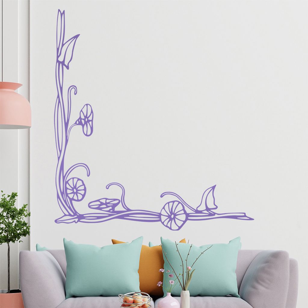 Blumen - Ranken Wandtattoo in 6 Größen - Wandaufkleber Wall Sticker - Dekoration, Küche, Wohnzimmer, Schlafzimmer, Badezimmer