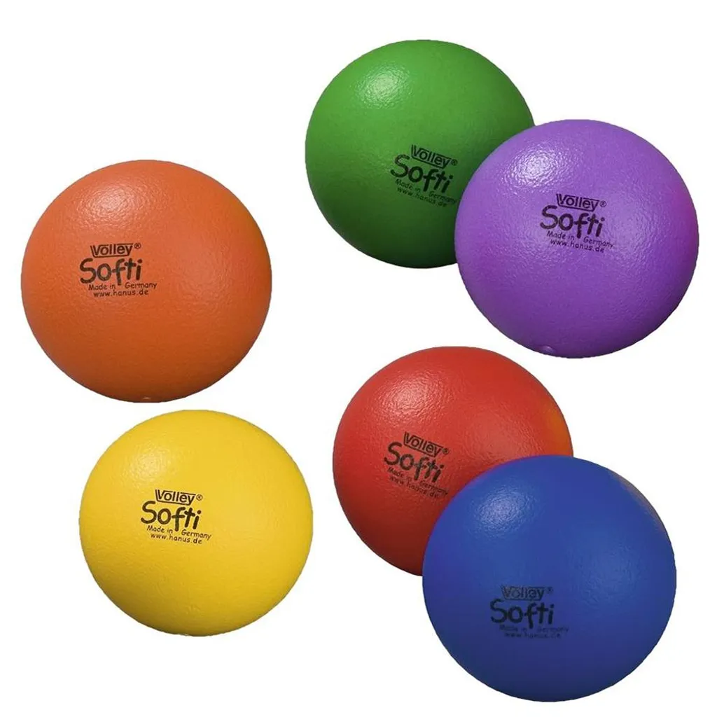 Ballon en mousse Volley Softi Lila de 16 cm pour jeux d'éveil doux