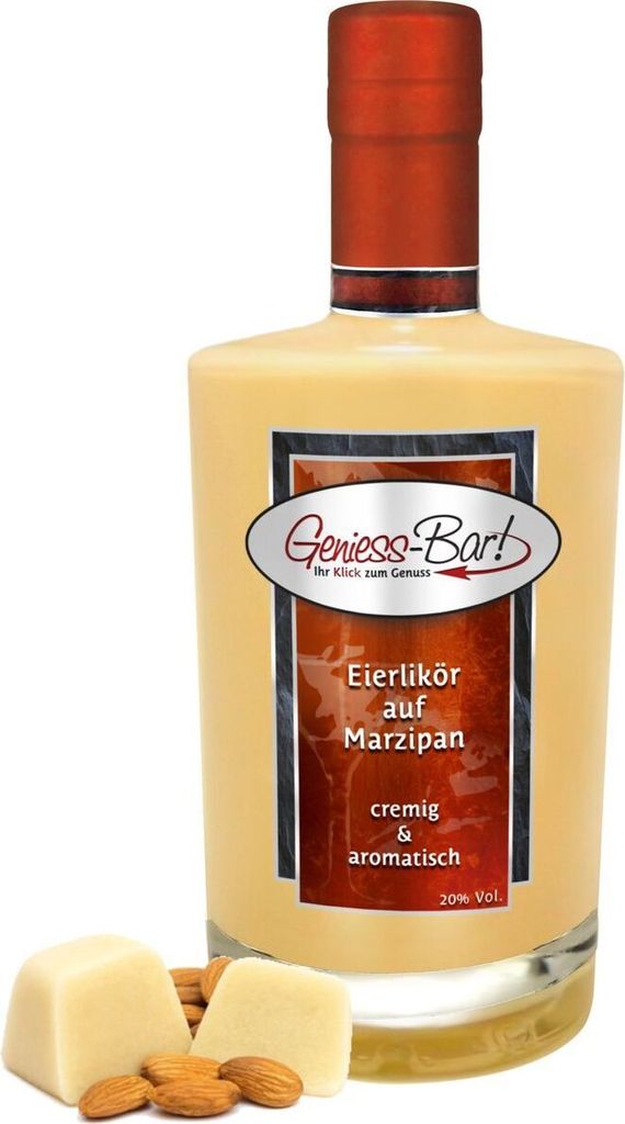 Eierlikör auf Marzipan 0,7L - Sehr sämig & süffig 20% Vol.