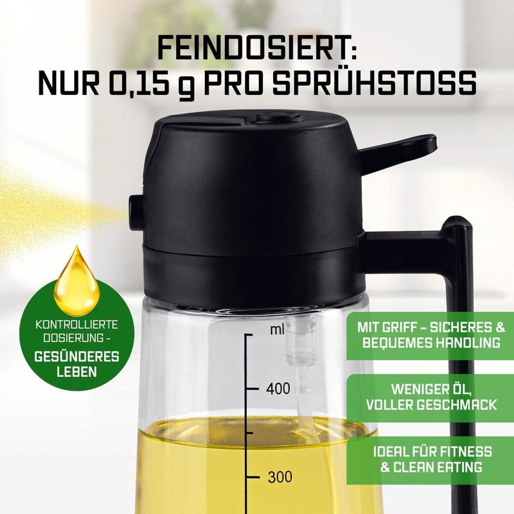 GOURMETmaxx Ölsprüher Öl Spender Sprühflasche Speiseöl