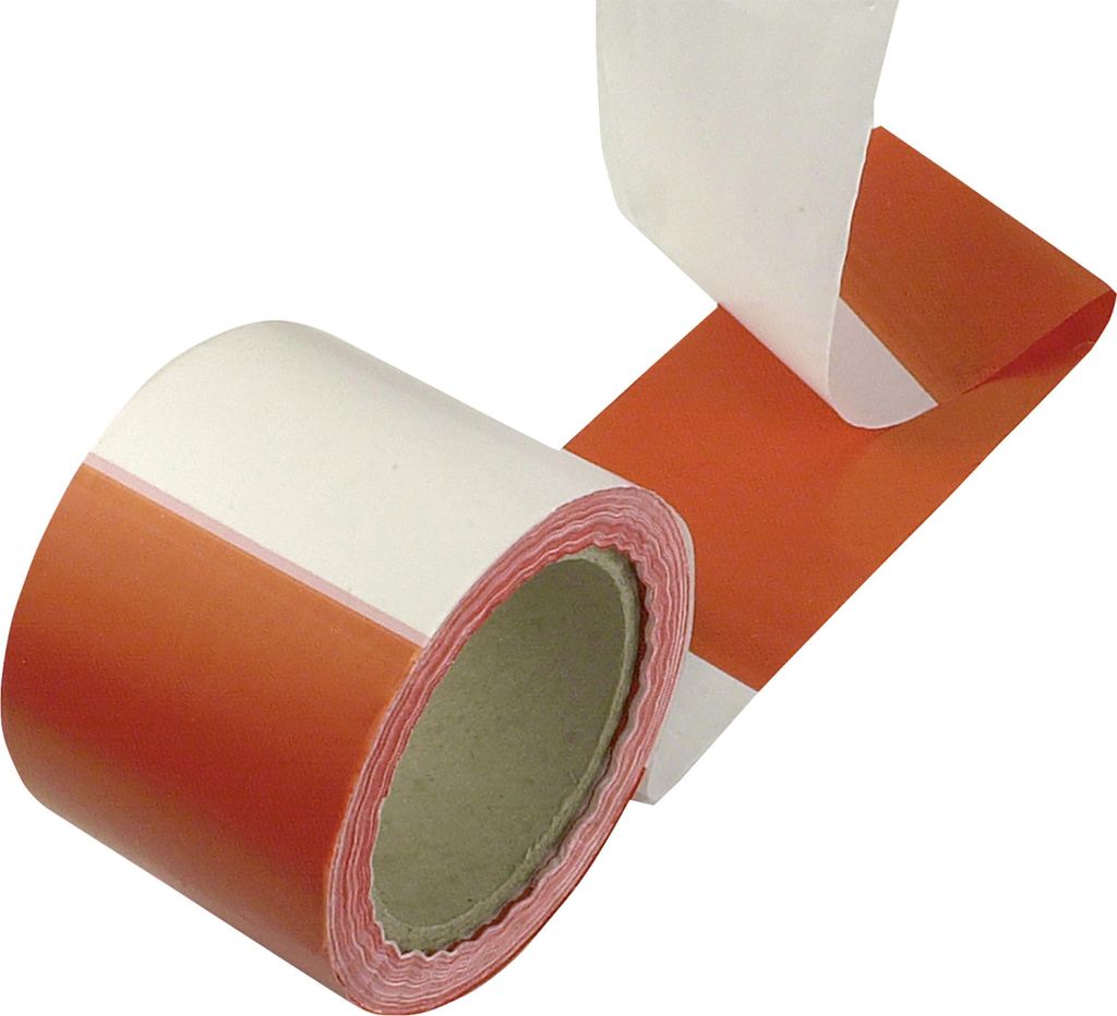 CONNEX PE-Folienband 80 mm × 250 m, rot/weiß