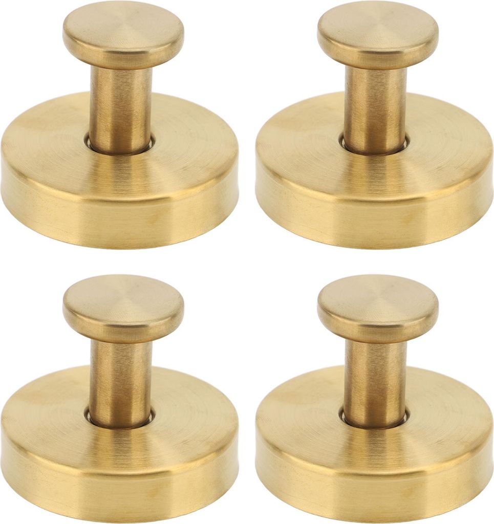 4 Stück Saugnapf-Haken, Edelstahl, wasserabweisend, Handtuchhalter für Badezimmer, Küche, Gold