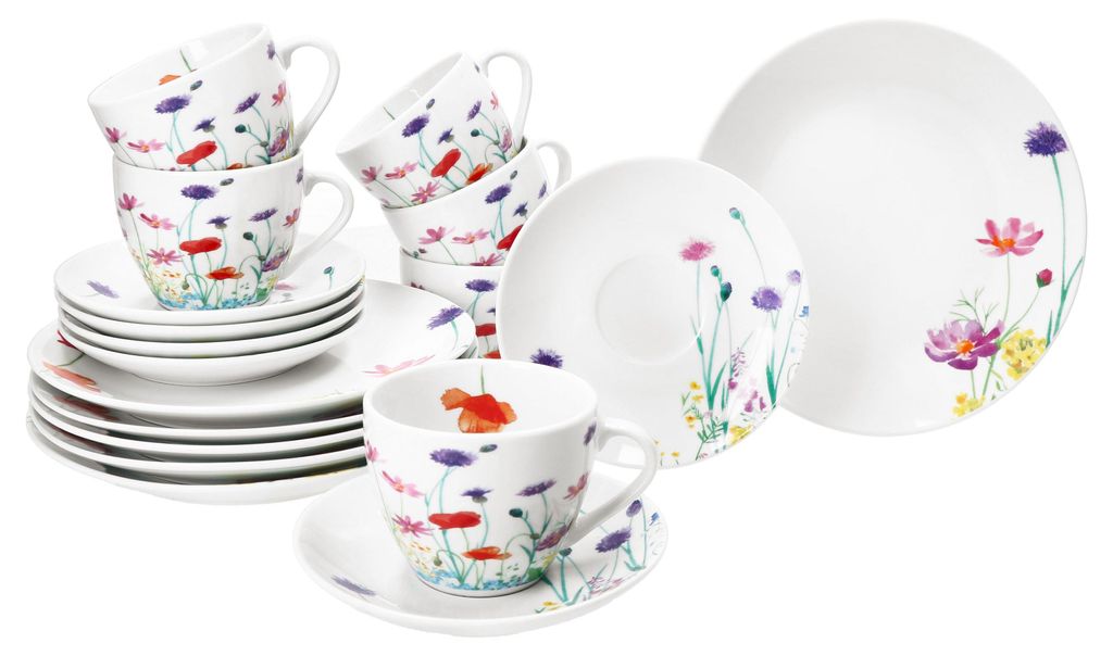 18pcs Service à café Marie Porcelaine 6 personnes Tasses Image du produit 