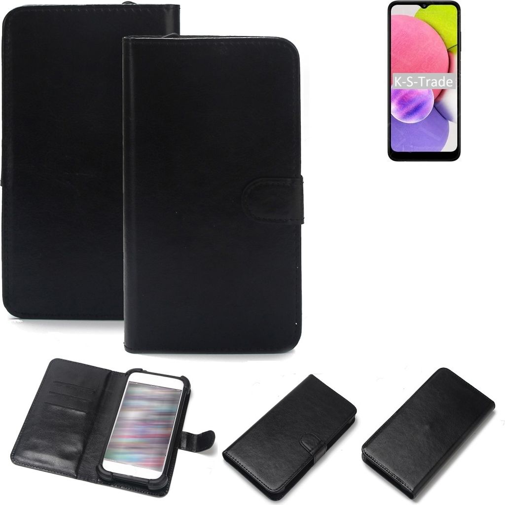 K-S-Trade Handyhülle Schutzhülle kompatibel mit Samsung Galaxy A03 Handy Schutz Hülle Handyhülle Bumper schwarz 1x